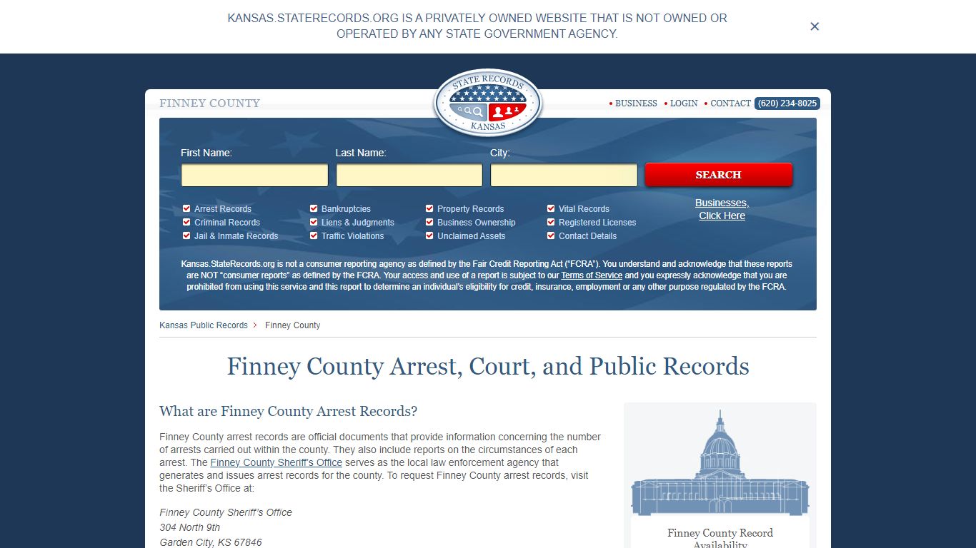 Finney County Arrest, Court, and Public Records