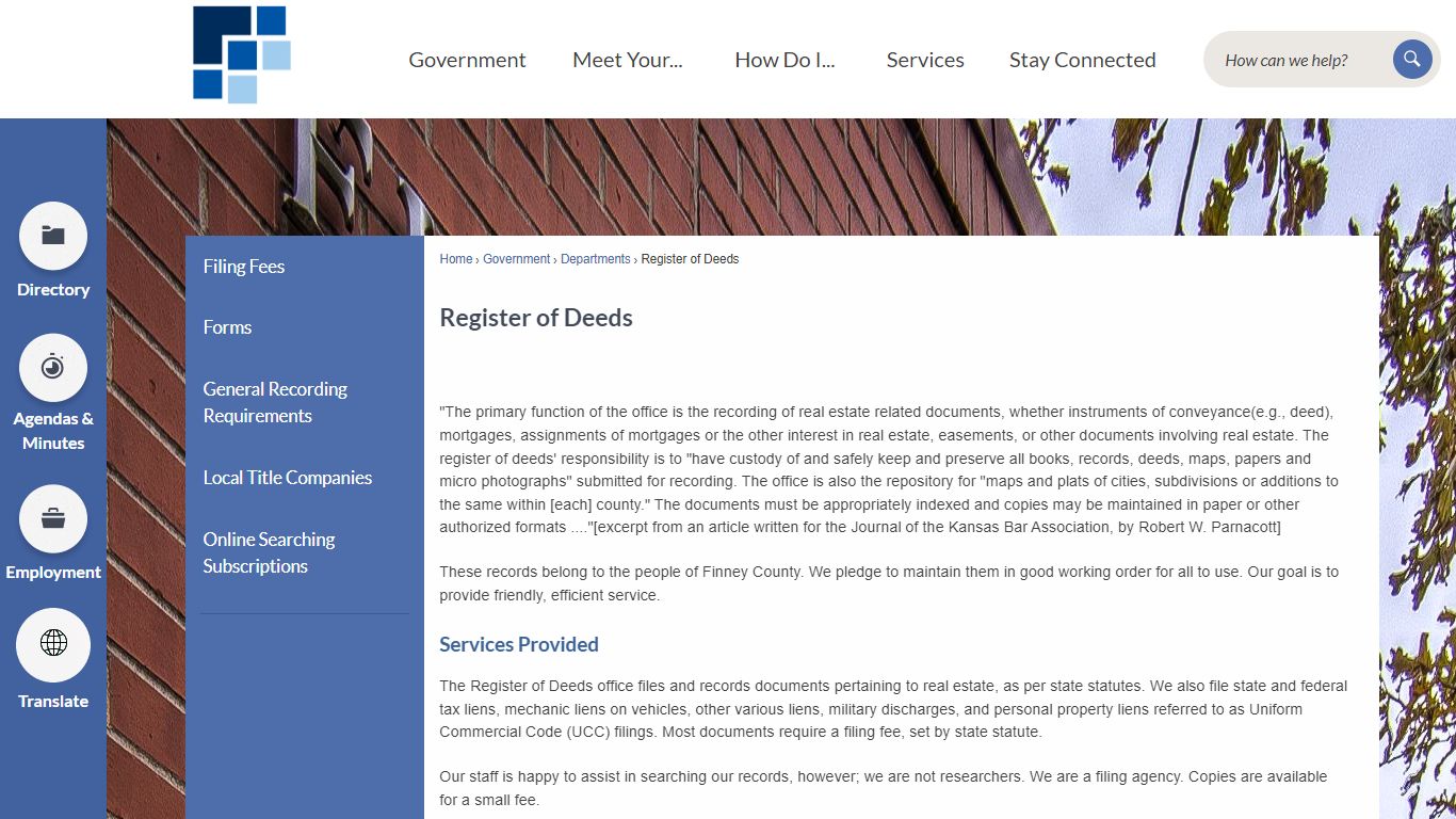 Register of Deeds | Finney County, KS - Official Website